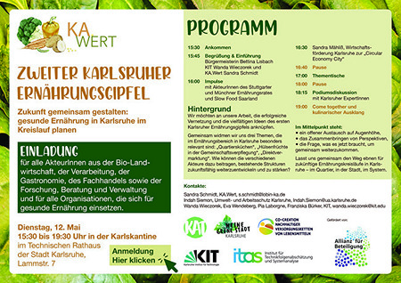 Einladung mit Programm zum Karlsruher Ernährungsgipfel im Mai 2026.