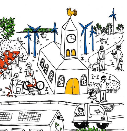 Symboldbild für eine nachhaltige Stadt, wie sie surch Wandelimpulse entstehen soll