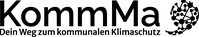 Logo vom Projekt KommMa mit dem Schriftzug: Dein Weg zum kommunalen Klimaschutz.