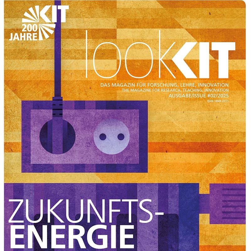 Cover der KIT lookkit, Ausgabe 2, 2025 mit dem Titel "Zukunftsenergie".